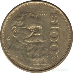 Монета. Мексика. 100 песо 1986 год.