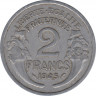 Монета. Франция. 2 франка 1945 год. ав.