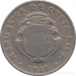 Монета. Коста-Рика. 1 колон 1948 год.