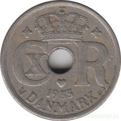 Монета. Дания. 10 эре 1933 год.