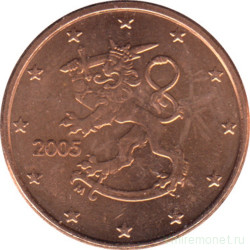 Монета. Финляндия. 1 цент 2005 год.