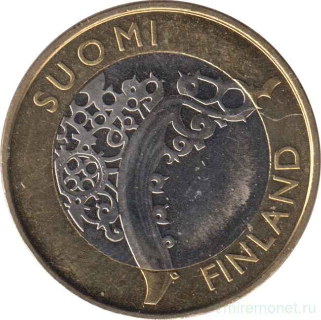 Монета. Финляндия. 5 евро 2010 год. Исторические регионы Финляндии. Исконная Финляндия.