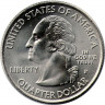 Реверс.Монета. США. 25 центов 2002 год. Штат № 18 Луизиана. Монетный двор P.