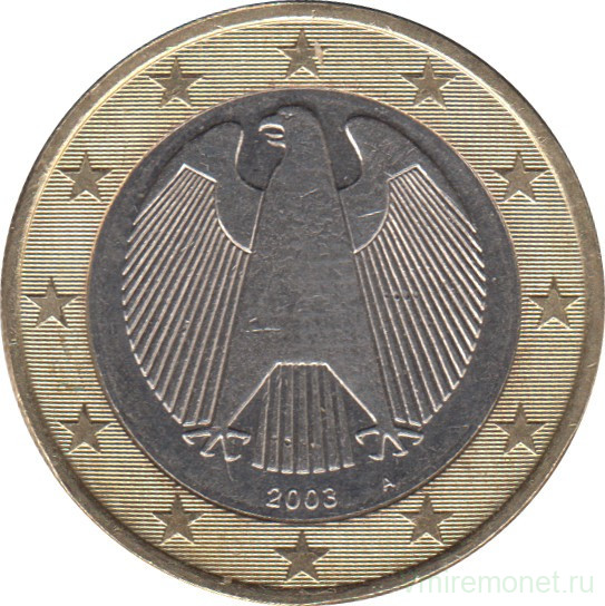 Монета. Германия. 1 евро 2003 год (А).