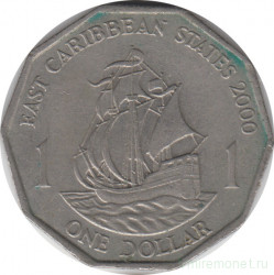 Монета. Восточные Карибские государства. 1 доллар 2000 год.