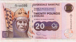Банкнота. Великобритания. Шотландия. 20 фунтов 2003 год. "Clydesdale Bank PLC". Тип 228d.