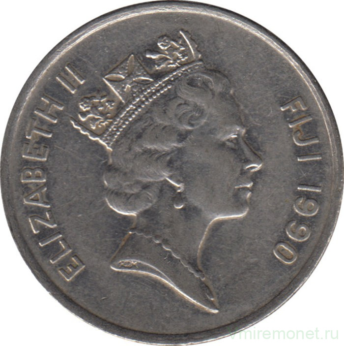 Монета. Фиджи. 20 центов 1990 год.