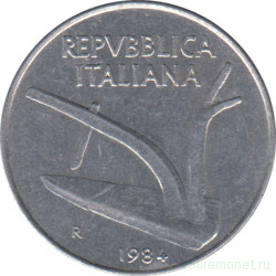 Монета. Италия. 10 лир 1984 год.