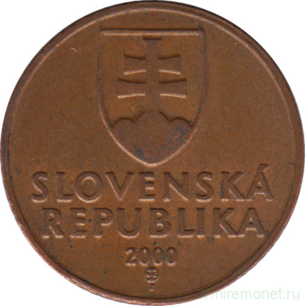 Монета. Словакия. 50 геллеров 2000 год.