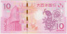 Банкнота. Макао (Китай). "Banco Nacional Ultramarino". 10 патак 2013 год. Год змеи. Тип 86. рев.
