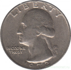 Монета. США. 25 центов 1972 год.