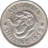 Монета. Австралия. 1 шиллинг 1952 год. ав.
