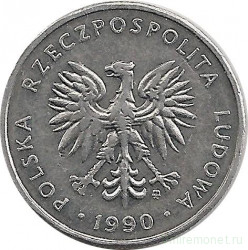 Монета. Польша. 5 злотых 1990 год.