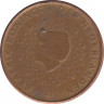 Монета. Нидерланды. 1 цент 2001 год. ав.