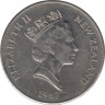Монета. Новая Зеландия. 20 центов 1987 год. ав.