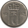  Монета. Норвегия. 10 эре 1953 год. ав.