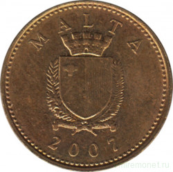 Монета. Мальта. 1 цент 2007 год.
