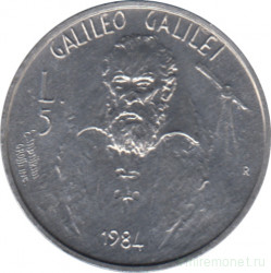 Монета. Сан-Марино. 5 лир 1984 год. Галилео Галилей.