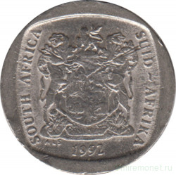 Монета. Южно-Африканская республика (ЮАР). 1 ранд 1992 год.