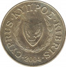  Монета. Кипр. 20 центов 2004 год. ав.