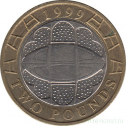 Монета. Великобритания. 2 фунта 1999 год. Чемпионат мира по регби.