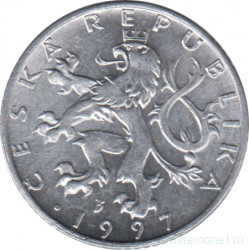 Монета. Чехия. 50 геллеров 1997 год.