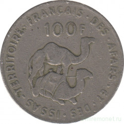 Монета. Французские Афар и Исса. 100 франков 1975 год.