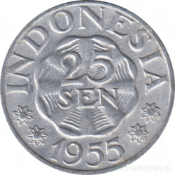 Монета. Индонезия. 25 сен 1955 год.