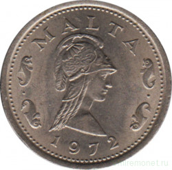 Монета. Мальта. 2 цента 1972 год.
