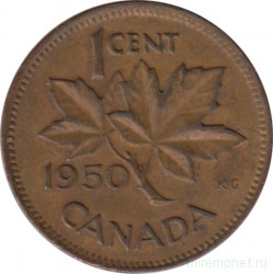 Монета. Канада. 1 цент 1950 год.