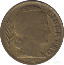Монета. Аргентина. 20 сентаво 1949 год.