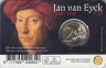 Монета. Бельгия. 2 евро 2020 год. 630 лет со дня рождения Яна ван Эйка. (блистер, коинкарта) Belgie. рев.