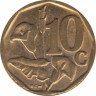 Монета. Южно-Африканская республика (ЮАР). 10 центов 2000 год. Старый тип. рев.