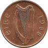 Аверс. Монета. Ирландия. 1 пенни 1988 год. Магнитная. ав.