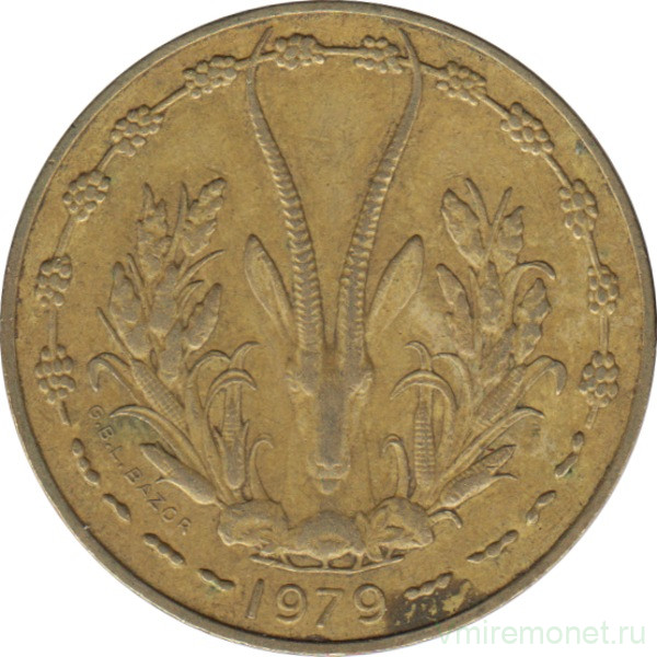 Монета. Западноафриканский экономический и валютный союз (ВСЕАО). 10 франков 1979 год.