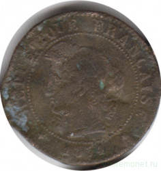 Монета. Франция. 1 сантим 1874 год. А.