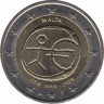 Монета. Мальта. 2 евро 2009 год. 10 лет экономическому и валютному союзу. ав.