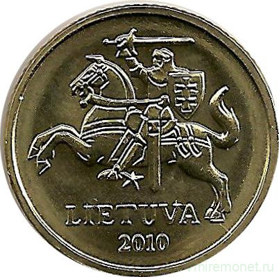 Монета. Литва. 10 центов 2010 год. 