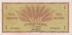 Банкнота. Финляндия. 1 марка 1963 год. Тип 98A(12).