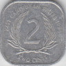 Монета. Восточные Карибские государства. 2 цента 1994 год. ав.