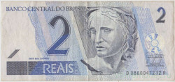 Банкнота. Бразилия. 2 реала 2001 - 2012 год. Тип 249е.