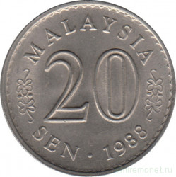 Монета. Малайзия. 20 сен 1988 год.