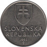 Монета. Словакия. 2 кроны 1993 год. ав.