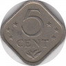 Монета. Нидерландские Антильские острова. 5 центов 1980 год. рев.