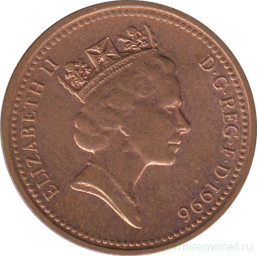 Монета. Великобритания. 1 пенни 1996 год.