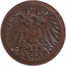 Монета. Германская империя. 1 пфенниг 1907 год. (G).