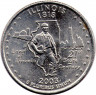 Монета. США. 25 центов 2003 год. Штат № 21 Иллинойс.