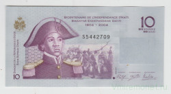 Банкнота. Гаити. 10 гурдов 2004 год. 200 лет освобождения Гаити.