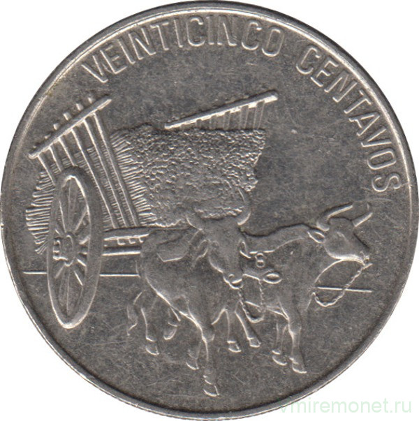 Монета. Доминиканская республика. 25 сентаво 1991 год.