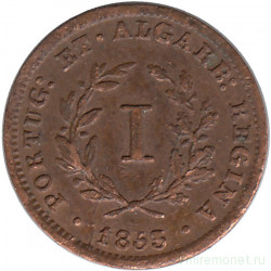 Монета. Мозамбик. 1 рейс 1853 год. 